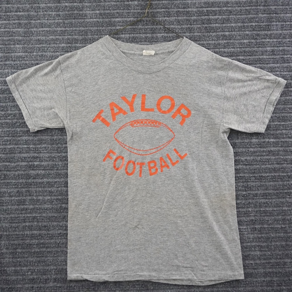 Vintage 80s Rp Sportswear T-shirt Rayon L Gray Taylor Football Tri-blend USA